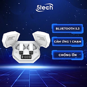 Tai nghe bluetooth 5TECH không dây hàng chính hãng, tai phone nhét tai TWS 5.0 kết nối nhanh, ổn định, màn hình LED nghe nhạc chơi game âm thanh cực đỉnh