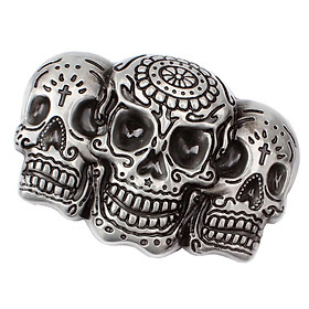 Punk Skull Belt Buckle Antique Silver 3D Skull Head Gothic Motorcycle Biker
