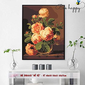 Mua Tranh sơn dầu số hóa tự vẽ Sondausohoavn mã BH0101B Tranh lọ hoa tĩnh vật cổ điển vintage