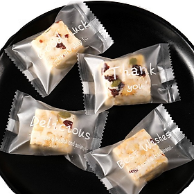 Mua Túi gói kẹo Nougat  Túi đựng bánh cookie  vỏ túi đóng kẹo hạnh phúc size 5.5x8.5 cm (trong in chữ)