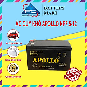 Ắc Quy Apollo NP7.5-12 12V-7.5AH, dùng cho xe điện trẻ em, UPS, loa kéo, hệ thống báo cháy...