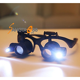 Kính lúp 8IN1 đeo mắt có đèn hỗ trợ sửa chữa linh kiện điện tử 9892G8KX (Tặng móc khóa mini 3in1 đa năng)