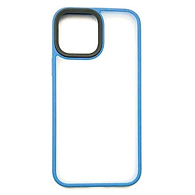 Ốp lưng cho iPhone 13 Pro Max Defend Matte Shock Viền màu xanh Chống sốc (Không ố màu)
