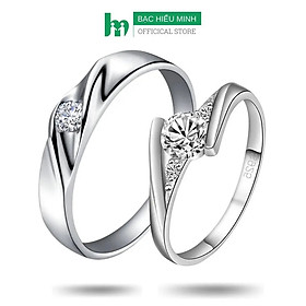 Nhẫn đôi bạc nhẫn cặp bạc - nhìn về một phía - bạc hiểu minh nc638