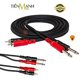 Mua Cặp Dây Cáp Loa Kiểm Âm Hosa Stereo TRS 2 Đầu 6ly TS Mono Sang 2 Hoa Sen RCA CPR-201  CPR-202  CPR-203  CPR-204  CPR-206 Cable 1/4 in Hàng Chính Hãng - Kèm Móng Gẩy DreamMaker