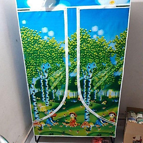 Mua Tủ vải đựng quần áo Thiên Nam Sơn khung sắt 2 buồng - hàng đẹp
