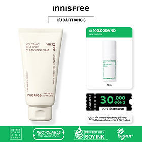 Sữa rửa mặt se khít lỗ chân lông innisfree Volcanic Pore BHA Cleansing Foam 150g