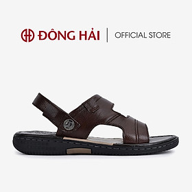 Sandal nam da bò Đông Hải quai ngang thiết kế bản to nam tính dễ phối trang phục - S1131