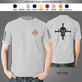 ÁO THUN UNISEX NAM NỮ form rộng tay ngắn- Anime Manga One Piece ACE - Free size 45-85kg -Dành cho cả Nam và Nữ