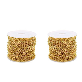 2x 10 Yards/Roll Necklace Chains Key Bulk Link For Jewelry Making Crafts