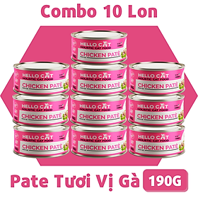 Combo 10 Lon Pate Cho Mèo Vị Gà - Hello Cat Chicken Pate 190G