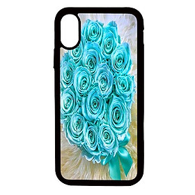 Ốp lưng cho điện thoại Iphone Xs Max Hoa hồng xanh - Hàng chính hãng