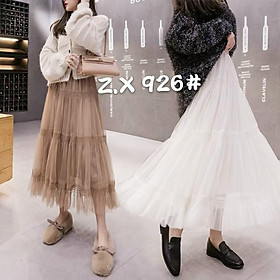 chân váy công chúa ULZZANG nhiều màu dập ly 3 tầng