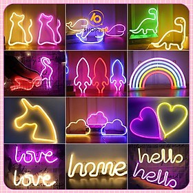 Đèn trang trí hình chữ Love, chữ Home, hình tim, hình ngựa Unicor với ánh sáng lung linh