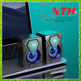 Mua Loa vi tính mini 1053 để bàn cao cấp âm thanh siêu trầm có đèn led 7 màu