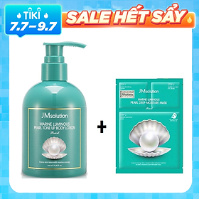 Sữa Dưỡng Thể Trắng Da Toàn Thân JM Solution Marine Luminous Pearl Tone Up Body Lotion 200ml + Tặng 01 Mặt Nạ Ngọc Trai 3in1 JMSolution 30ml