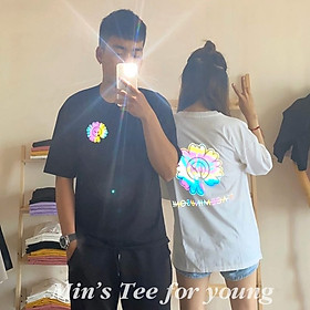 Áo Thun cho cả Nam và Nữ Phản Quang In hình BÔNG CÚC , áo chất, đi đêm, đi phượt bao ngầu, nhìn đã mắt
