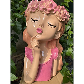 Lọ hoa decor mẫu bình hoa cô gái trang trí