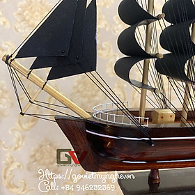 [Thuyền đã Lắp Ráp] Mô hình thuyền buồm gỗ trang trí - Thuyền gỗ Belem của Pháp - Dài 27cm - Gỗ Tự Nhiên