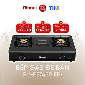 Bếp gas dương Rinnai RV-B274SB(EB) mặt bếp men và kiềng bếp men - Hàng chính hãng.