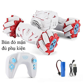Xe ô tô điều khiển từ xa bằng cử chỉ có nhạc, đèn phun được khói xoay 360 độ cao - Trắng đỏ