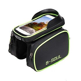 Túi đựng điện thoại cho khung trước xe đạp bằng vật liệu chống thấm nước, độ bền cao-Màu xanh lá