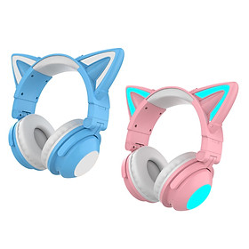 2x Cat Ear Wireless Headset Earphone Headphones Earpieces