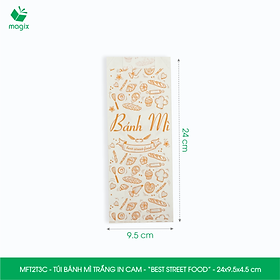  MFT2T3C - 24x9.5x4.5 cm - 100 túi giấy đựng bánh mì, túi đựng thức ăn mang đi, túi take away