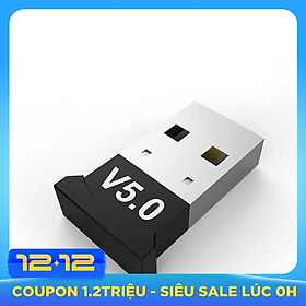 VINETTEAM USB Bluetooth 5.0 cho PC -USB Bluetooth Máy tính kết nối 20m - Hàng Nhập Khẩu