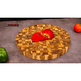 Mua Thớt Gỗ Teak Cao Cấp - Cắt Thái  Trang Trí - 30x30x2 5cm - TDC01 | HTX DAO PHÚC SEN