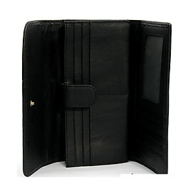 HJ3204-05-06-19 - Bóp da cá sấu 3 gấp nguyên con vàng, đen, nâu đỏ, nâu đất