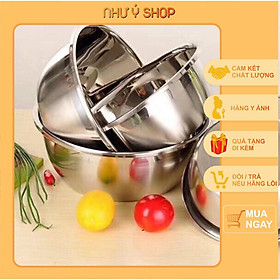 Chậu inox sâu lòng 304 siêu dày có nhiều size 18-20-22- 24-26-30-32-34-36cm ( Đồ gia dụng Như ý )