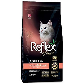 Hạt Mèo Lớn Reflex Plus Adult Cat Food Hairball Salmon 1.5kg