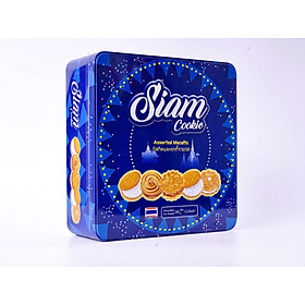 Hình ảnh Bánh quy Siam mix các vị 390g hộp sắt vuông - màu xanh