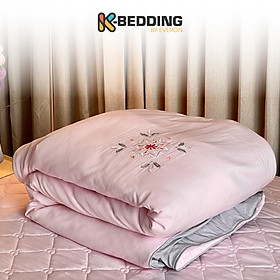 Mua Chăn bốn mùa Hàn Quốc K-Bedding by Everon MicroTencel Hồng phối Xám KMTS101 200*220cm