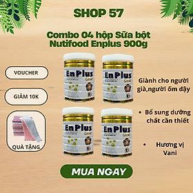 Combo 04 hộp Sữa bột  Enplus Gold 900 Gr của hãng nutifood dinh dưỡng cho người lớn tuổi,bổ sung chất xơ FOS/Inulin giúp cho đường ruột khỏe mạnh,ngừa táo bón