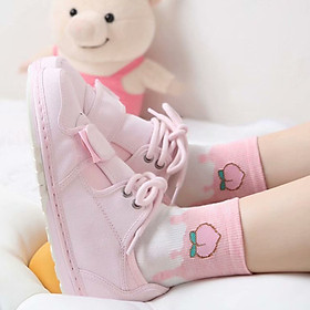 Combo 5 Đôi Tất Vớ Nữ Cotton Cao Cổ In Hình Món Ăn Phong Cách Valentine Ngọt Ngào TN36