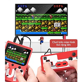 Máy chơi game cầm tay sup mini 4 nút giá rẻ có dây cáp kết nối tv kèm sạc