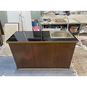 Mua Tủ Bếp Nhựa Đài Loan Cao 81cm Ngang 1m25 Bồn Đơn Màu Óc Chó TB022