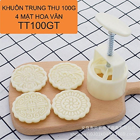 Khuôn bánh trung thu 100g lò xo 2021 nhiều hoa văn mặt bánh - TT100