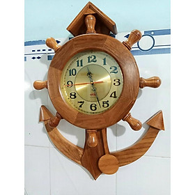 Đồng hồ mỏ neo gỗ gõ tự nhiên 60cm