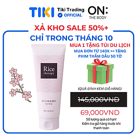 [Hàn Quốc] Sữa rửa mặt tạo bọt chiết xuất cám gạo cho da dầu On The Body: Rice Therapy Rice Bran Scrub Foam Cleanser 150g