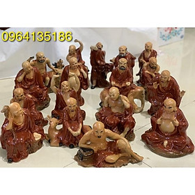 Mua Tượng tiểu cảnh thập bát la hán cao từ 16 đến 25cm gốm sứ Bát Tràng
