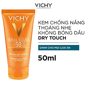 Kem Chống Nắng Không Gây Nhờn Rít Không Màu SPF50 Vichy Capital Soleil SPF50 Face Dry Touch (50ml) -100516689