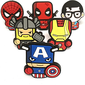 Combo 6 jibbitz lò xo Marvel gắn dép Crocs