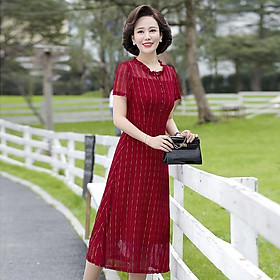 Đầm trung niên cho mẹ đẹp vh55 - hàng quảng châu cao cấp
