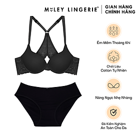 Hình ảnh Đồ Lót Bộ Áo Ngực Cúp Tròn Lưng Cánh Bướm Elegant và Quần Lót Modal Basic Miley Lingerie BRM01104-BCS0104