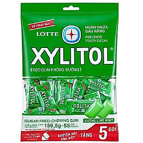 Kẹo Sing Gum Không Đường Lotte Xylitol Hương Lime Mint 159.5G