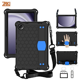 Ốp lưng có dây đeo cho Samsung Galaxy Tab A11 Plus / Tab A11 Zaki EVA Beehive Style Handle Stand (Đen - Xanh) - Hàng Chính Hãng