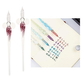 Set of 2 Vintage Glass Markers Handmade in Glass with